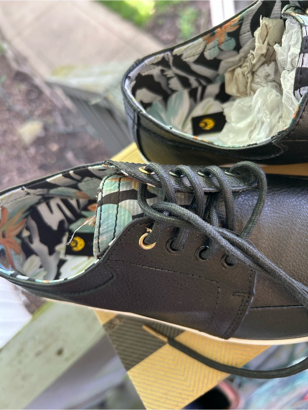 Osiris Black & White Men’s Casual Slip-On Lace Shoes - Picture 3 of 5